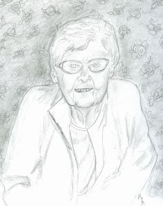 Pencil Portrait of Aunt Pat (89 yrs. old)