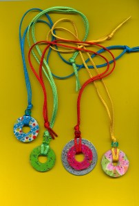 Pendants made from washers.