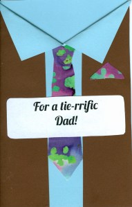 Material tie applied to card