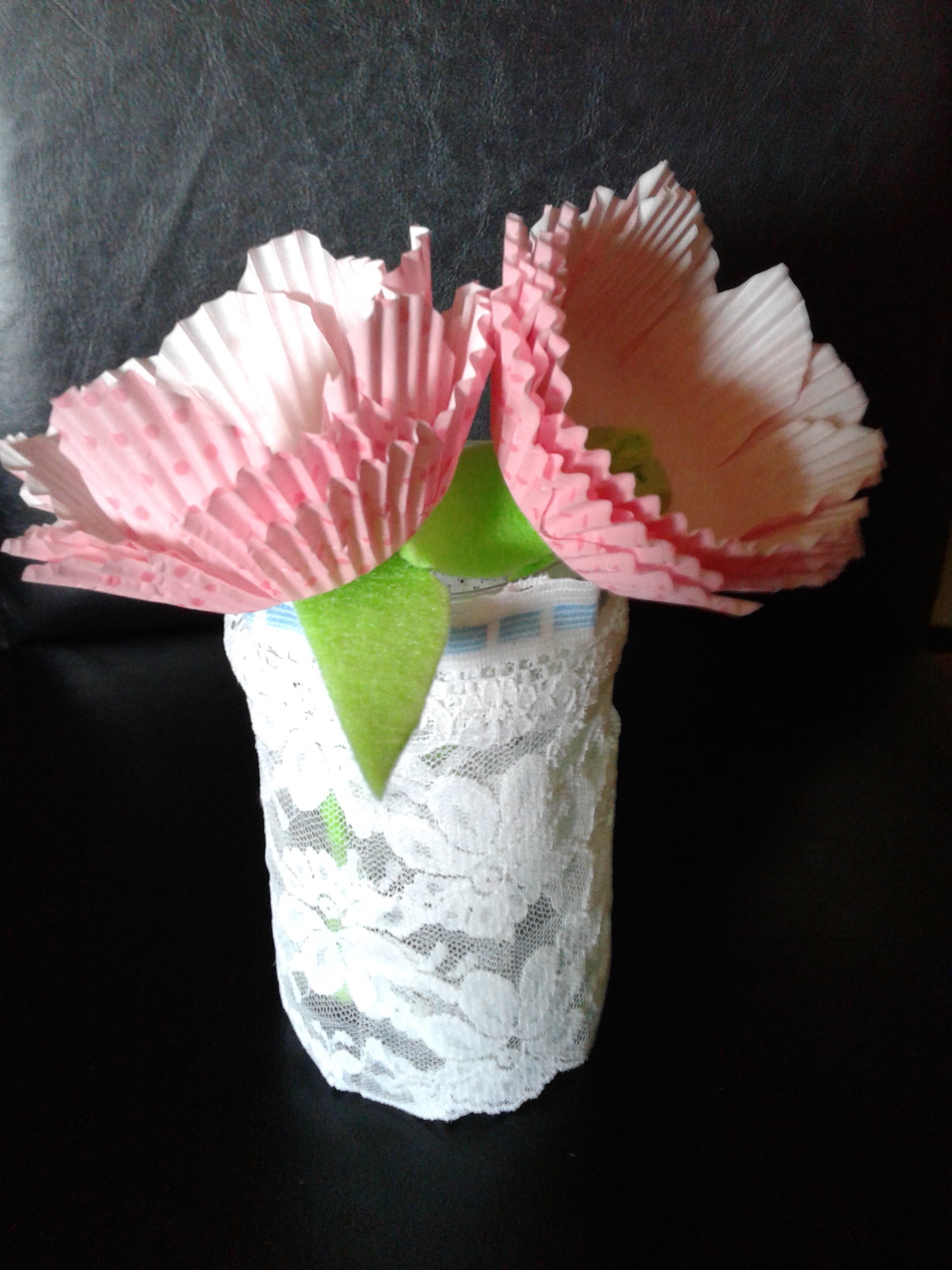 Cupcake wrapper flowers for Mothers Day