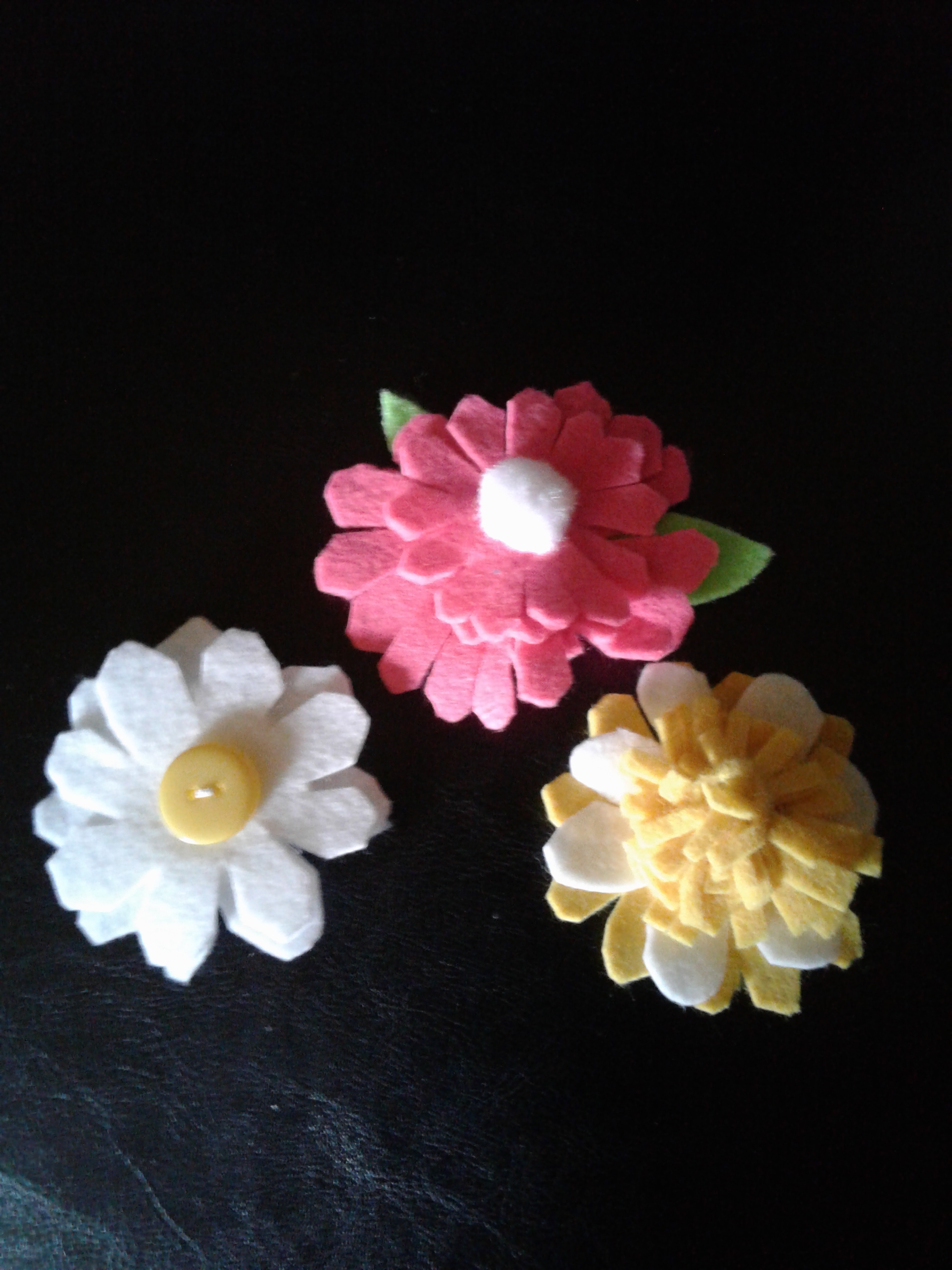 felt flower brooches for Mothers Day
